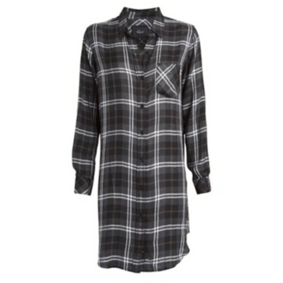 Rails Bianca Shirt Dress in Onyx Slate White - Small - Picture 9 of 11